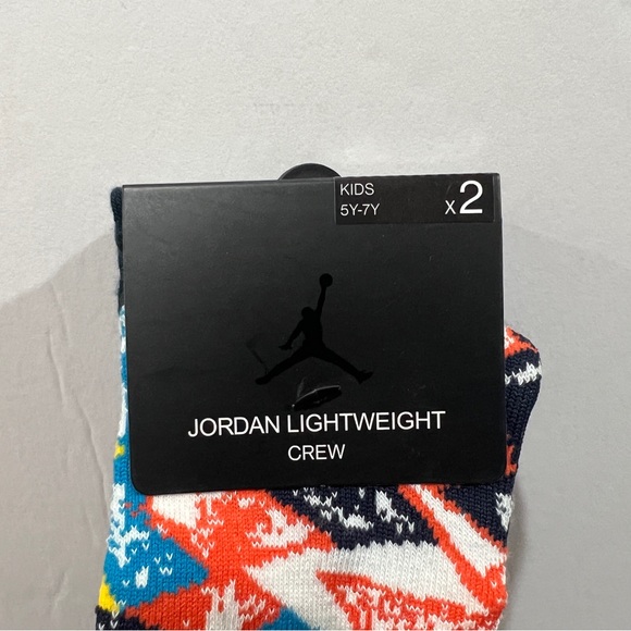 Jordan Kids Lightweight Crew Socks, 2 Pack, 5Y-7Y - Picture 8 of 9